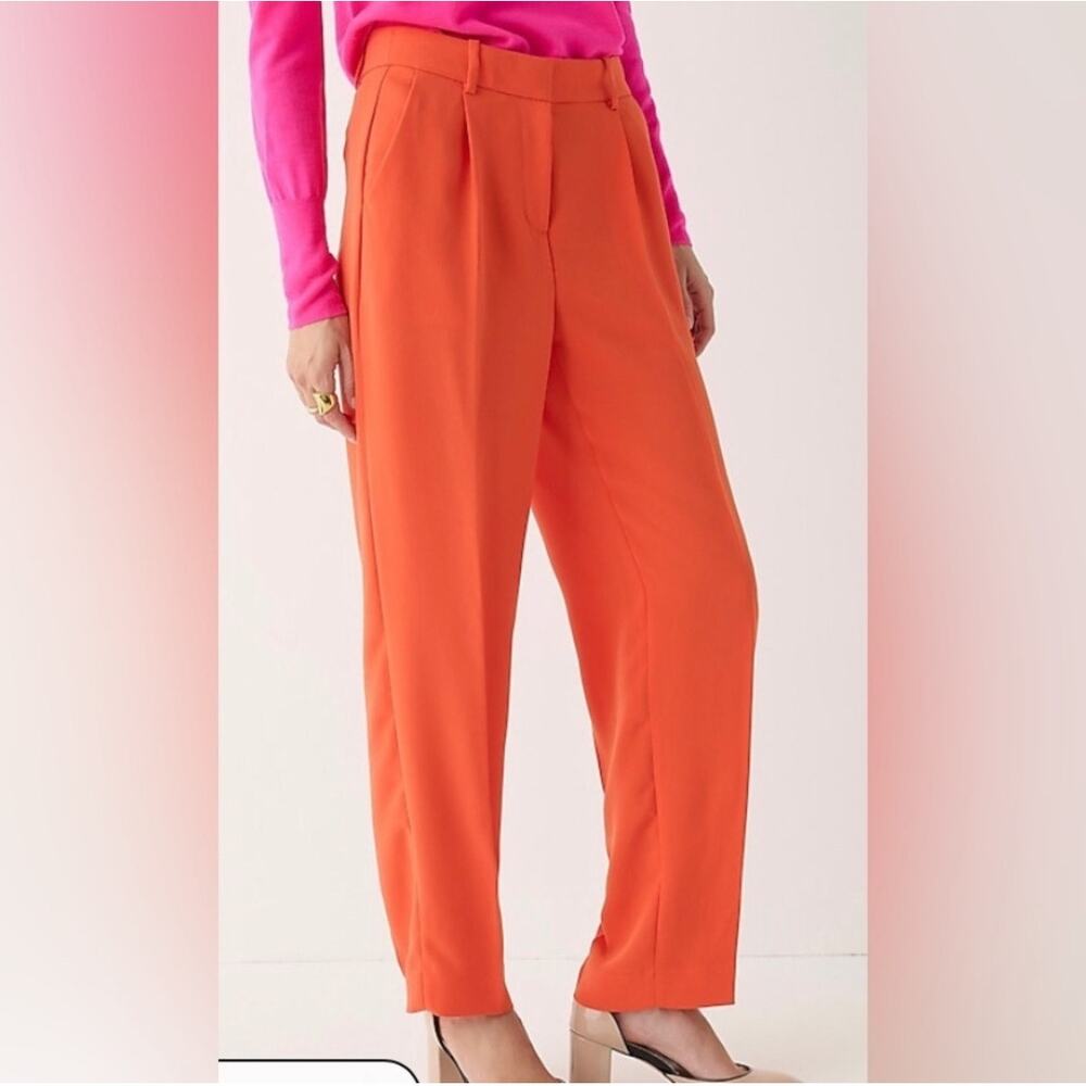 J Crew Orange Crepe Dress Trousers Size 6